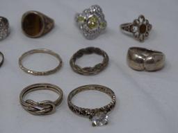 13 Sterling rings