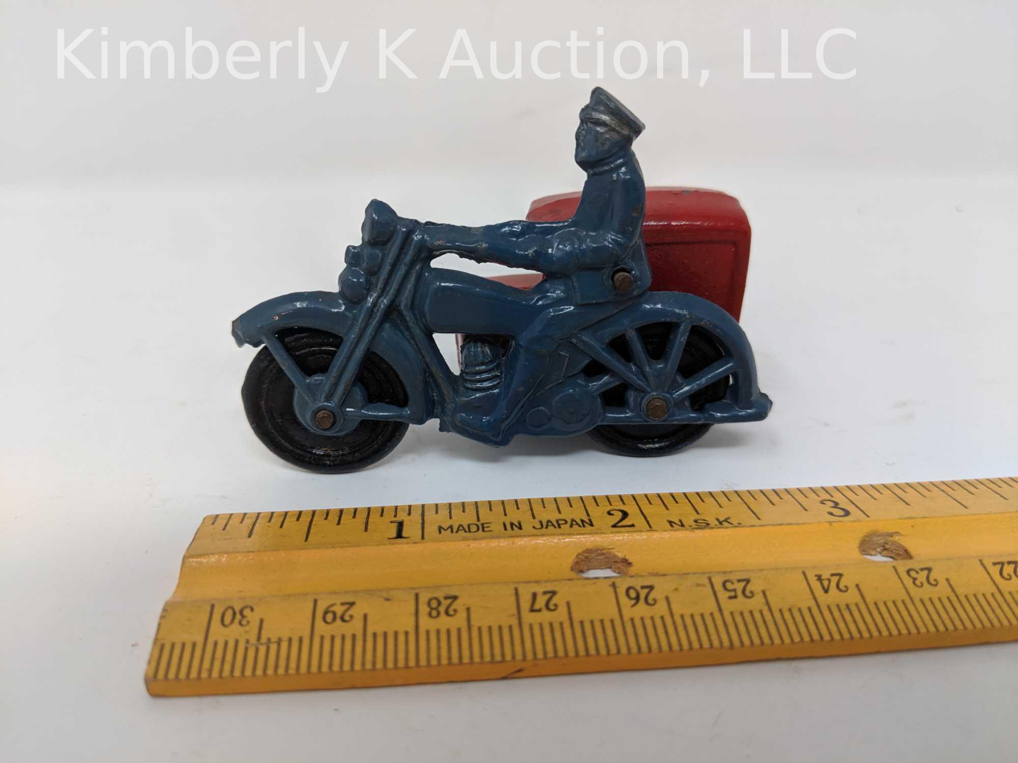 3 Cast metal toy motorcycles