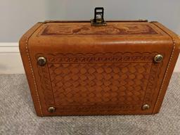 Tooled leather travel case (Pick-up only)