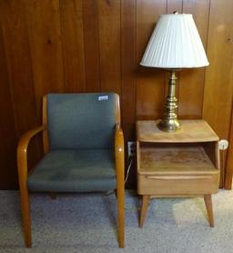 Heywood Wakefield Stand, Lamp and Chair