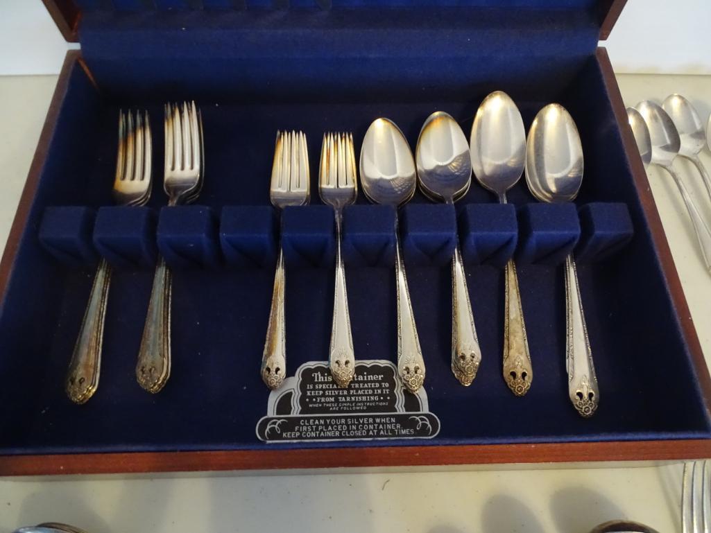 Silver Plated Flatware and Silver Chest