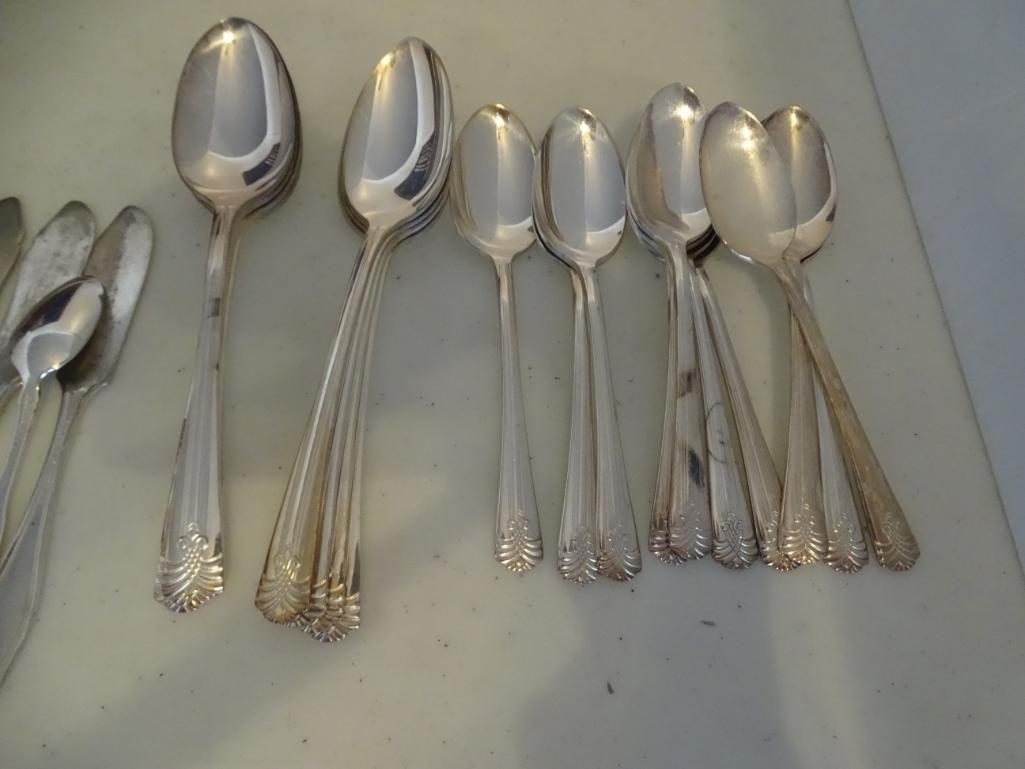 Silver Plated Flatware and Silver Chest