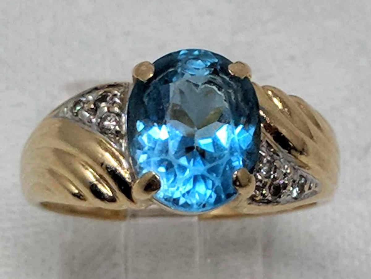 Topaz and Diamond Ring
