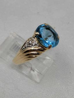 Topaz and Diamond Ring