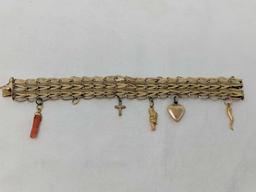 Gold Bracelet with Charms