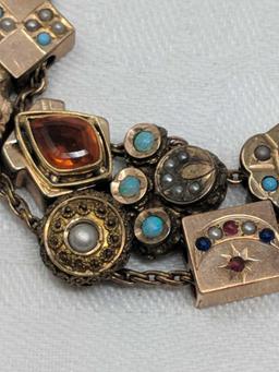 Victorian Bracelet Constructed from Slides