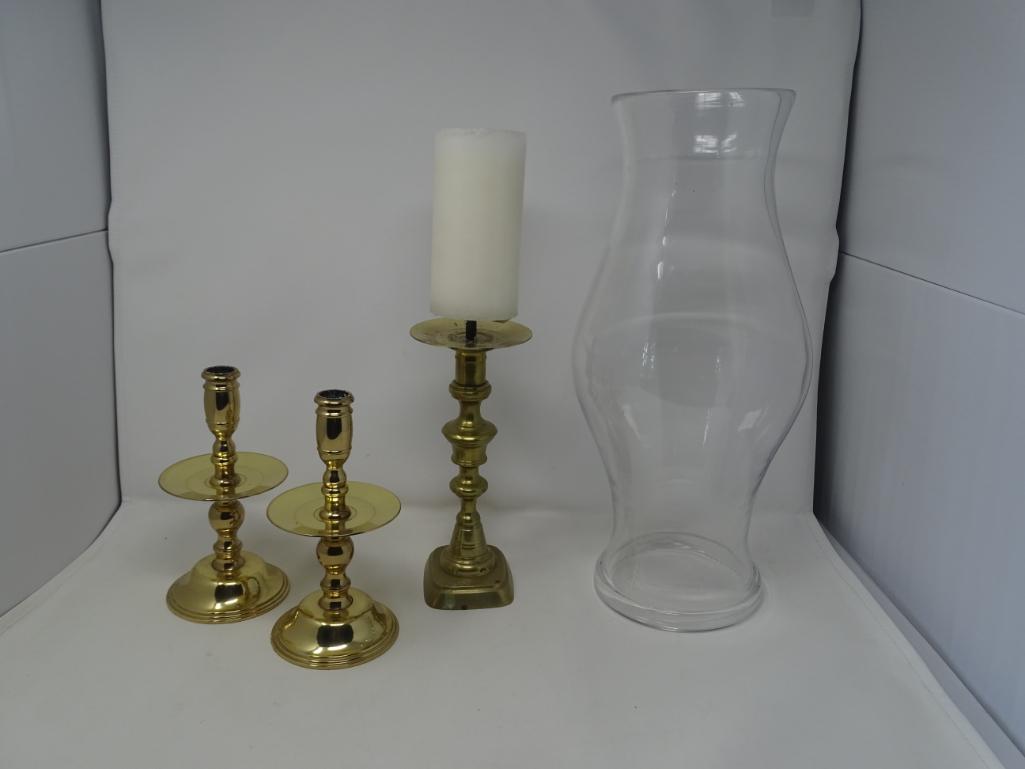 Candle Stands and Hurricane Shade