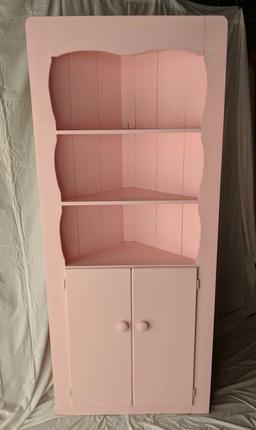 Painted Corner Cabinet with Open Shelves & 2 Doors
