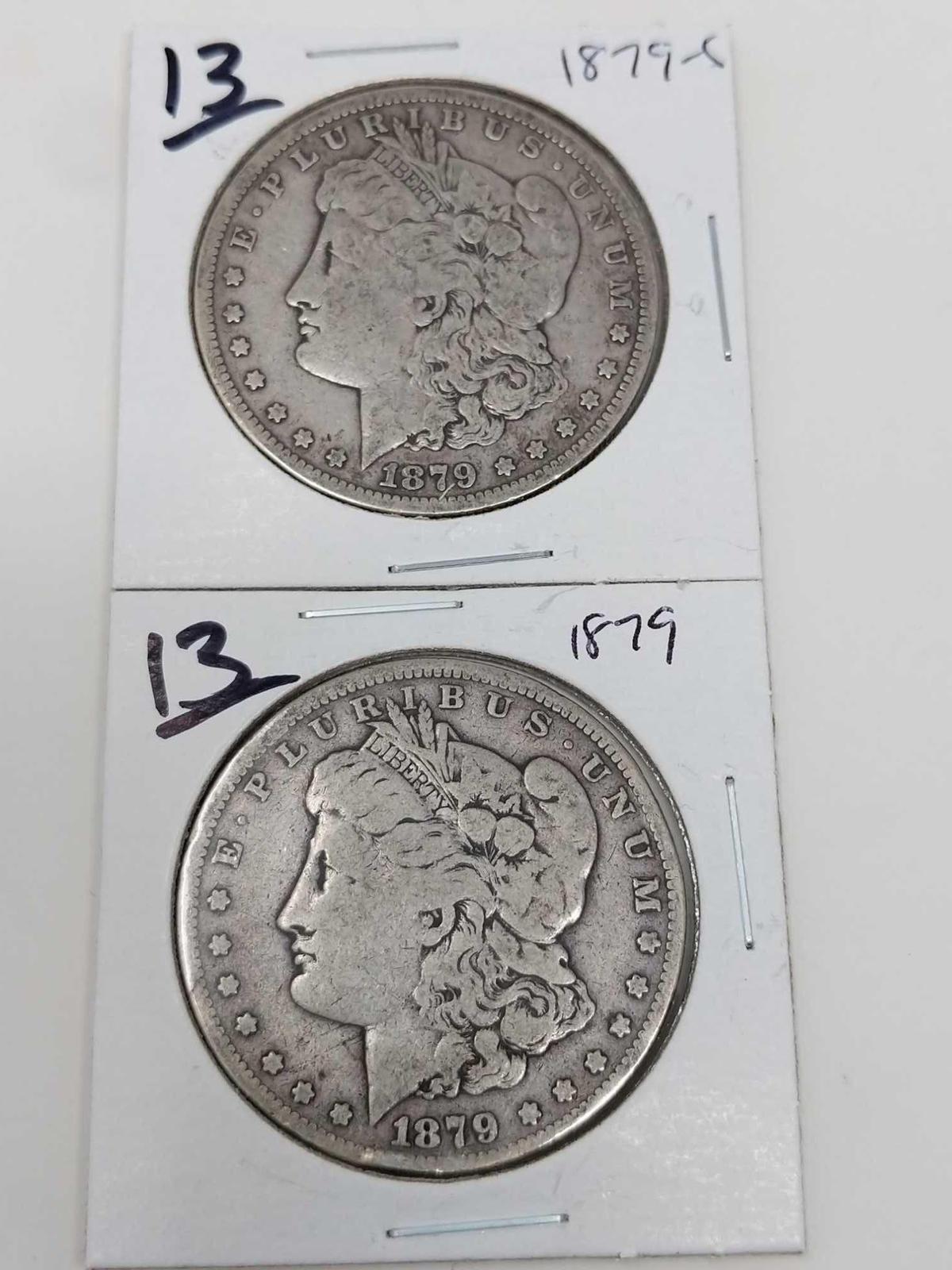 Morgan dollars: 1879 VG, 1879S VG