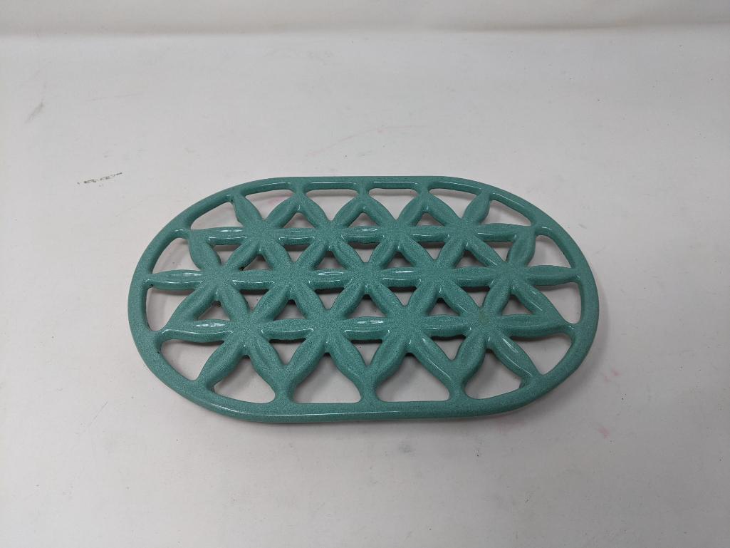 Enameled Geometric Cast Iron Trivet