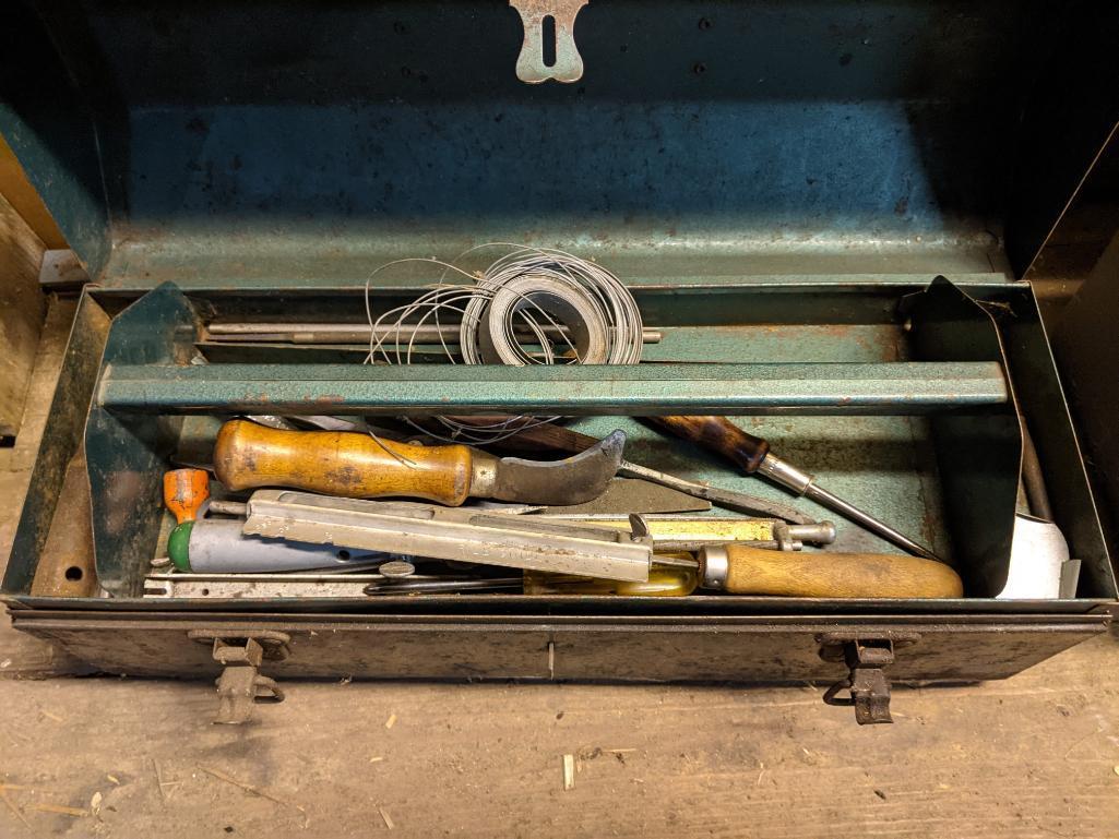 Metal Tool Box and Contents