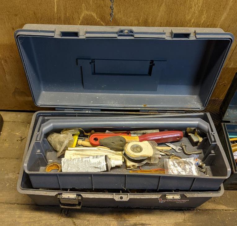 Plastic Tool Box and Contents