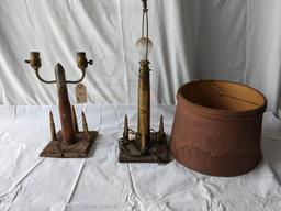 Trench Art Coast Artillery Lamp & Trench Art Artillery Lamp