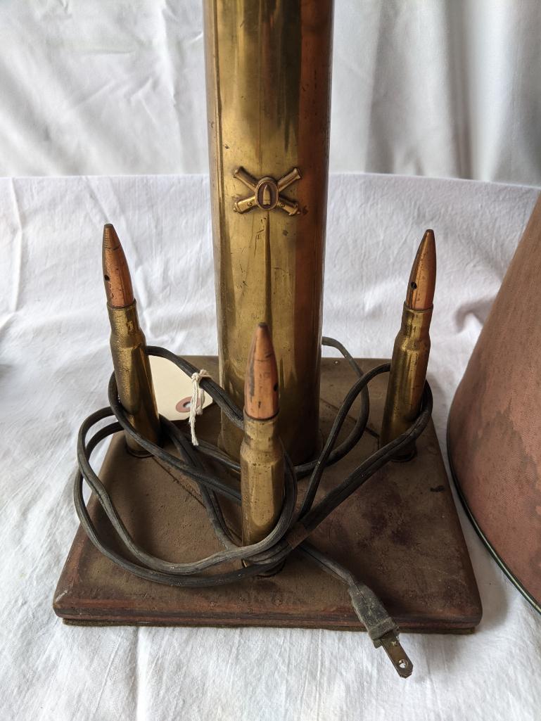 Trench Art Coast Artillery Lamp & Trench Art Artillery Lamp