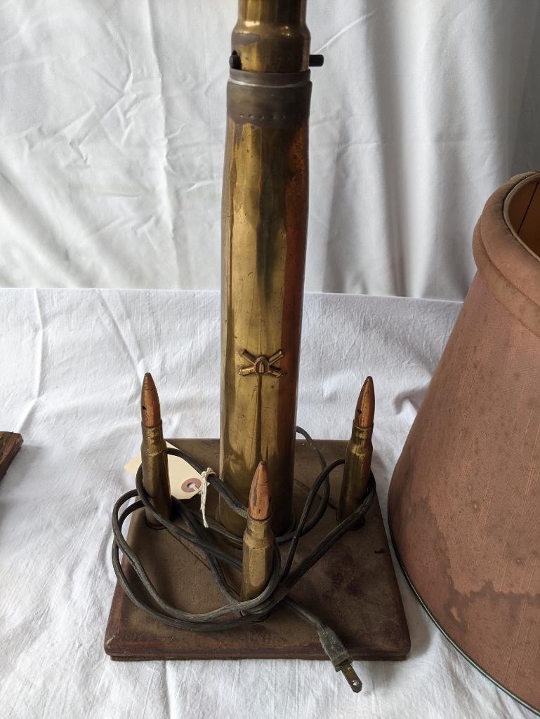 Trench Art Coast Artillery Lamp & Trench Art Artillery Lamp