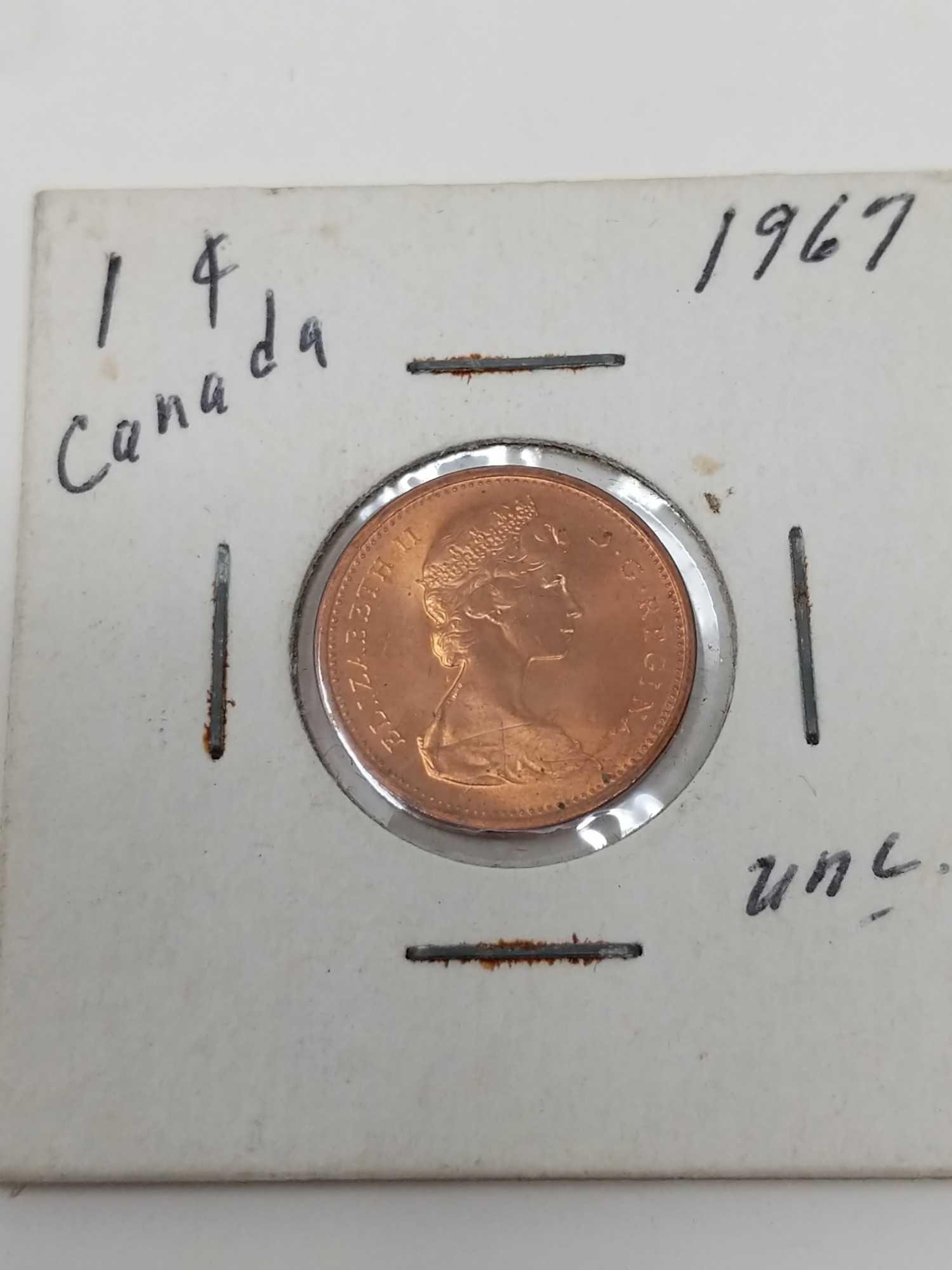 $1 Canadian Notes: 1954 Circ., 1967 Crisp UNC, 1967 BU Year Set, 95 Cents Silver