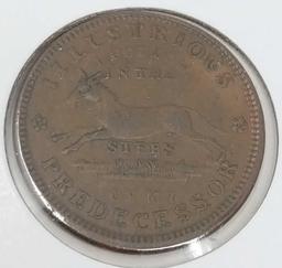 1837 Turtle & Jackass Token, VF-XF