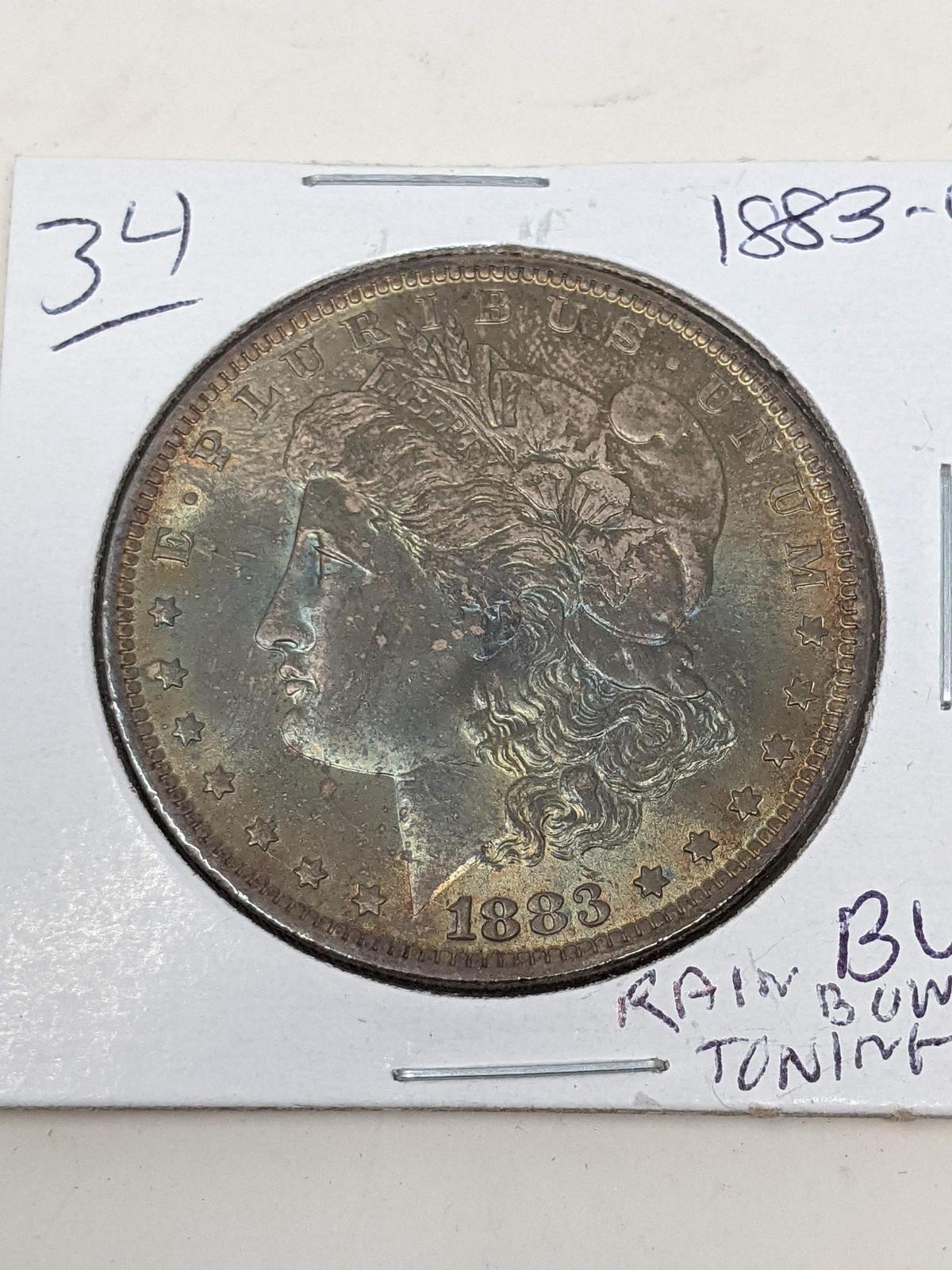 Morgan 1883O Rainbow Toning BU