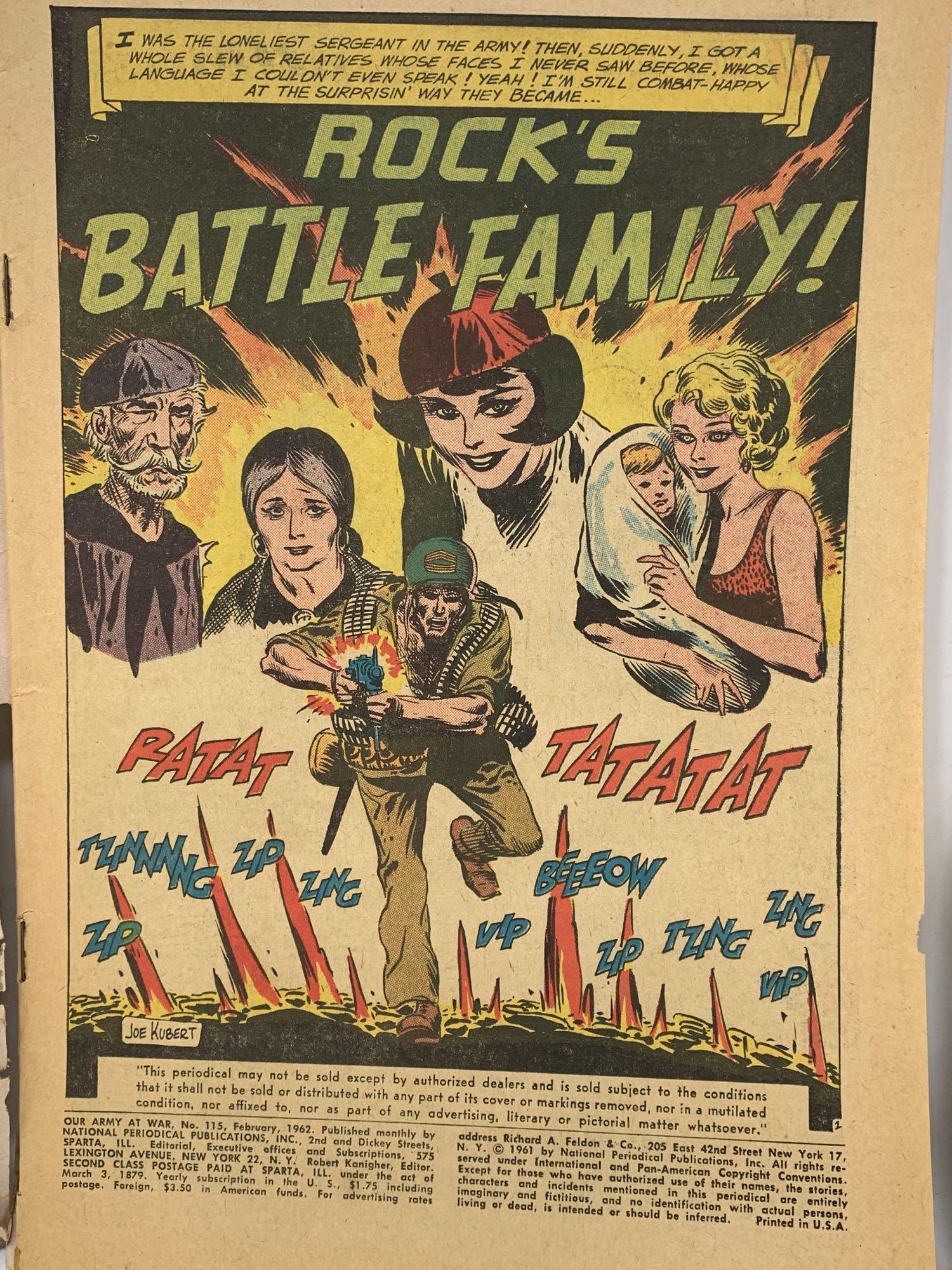 Our Army at War Comic Books by National Periodical Publications