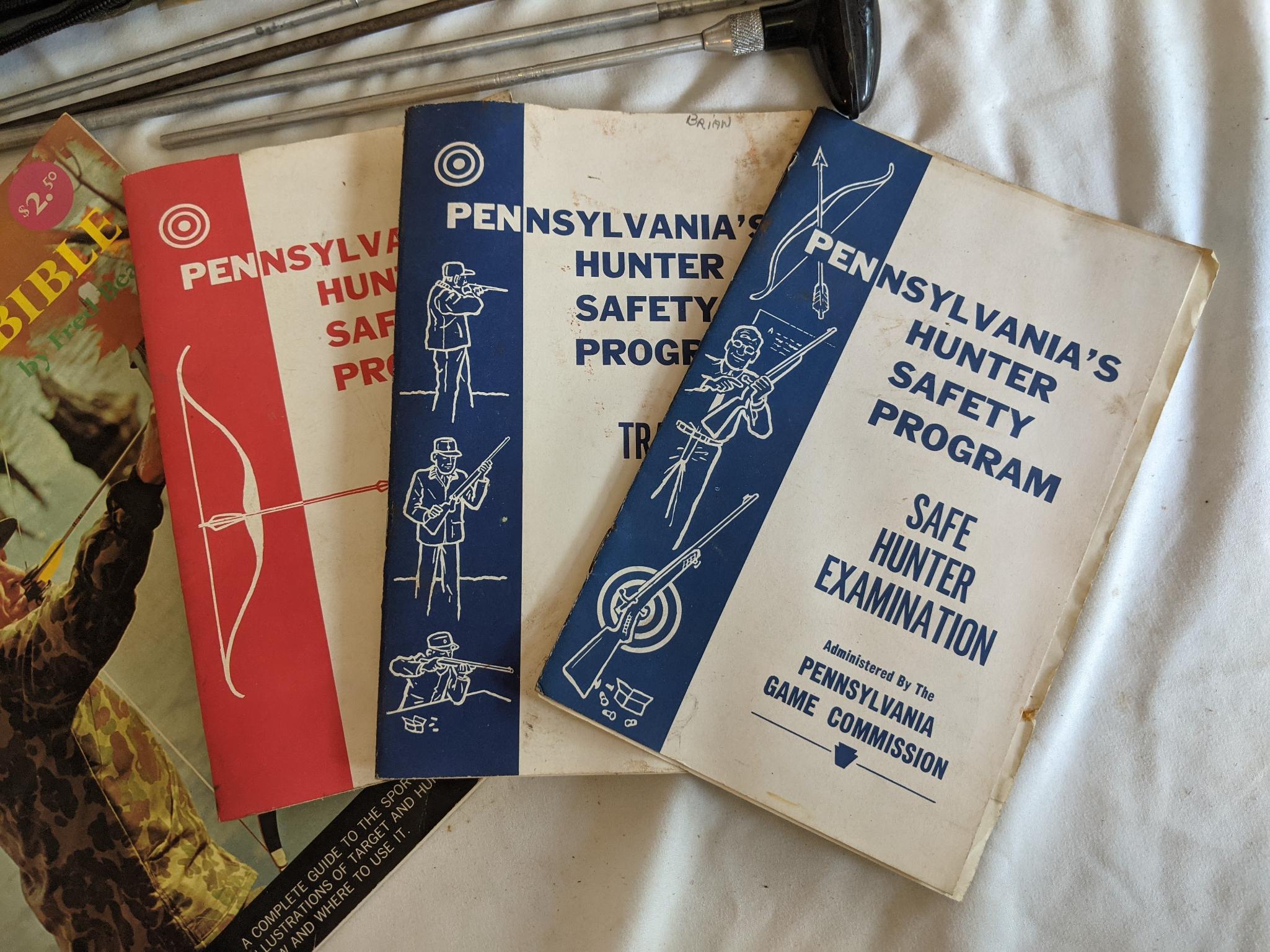 PA Hunter's Safety Booklets, The Archer's Bible, Gun Cleaning Accessories, Camo Bag