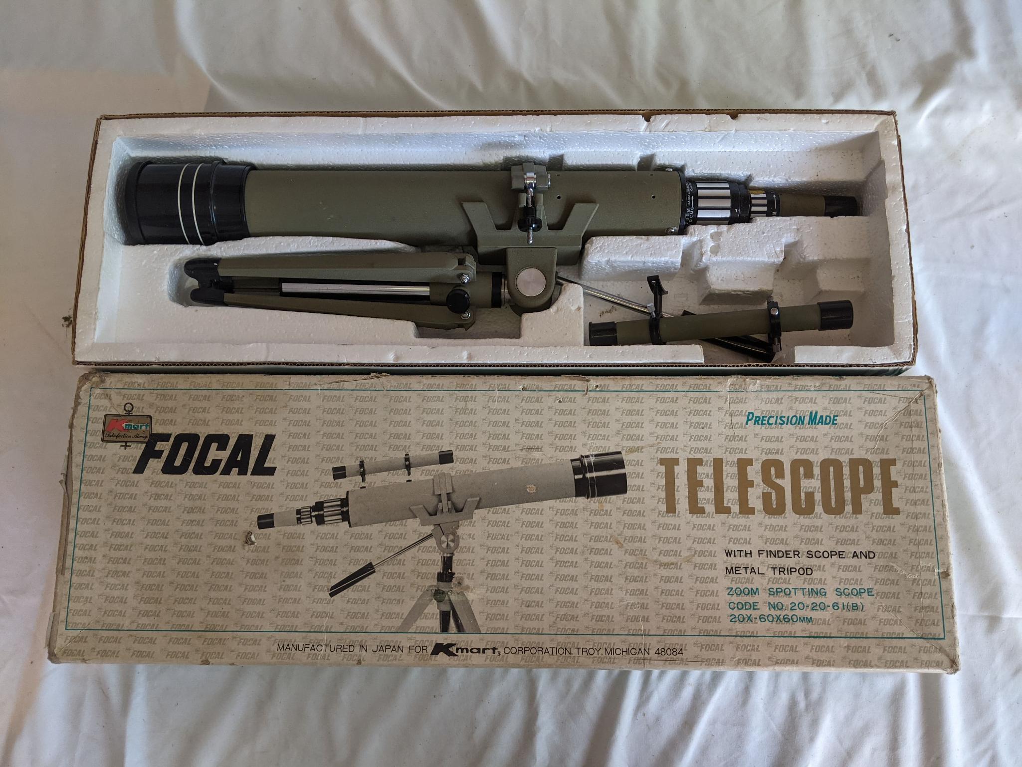 Vintage Focal 20-60 x 60mm Telescope with Box