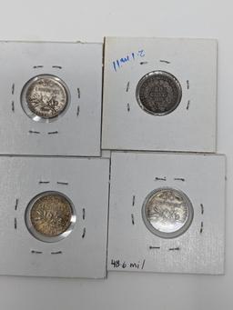 France 1850A 50-Cent, (3) 50 Centimes, 1918 Franc,, 1918 2 Franc, 1873A & 73K 5 Francs Silver