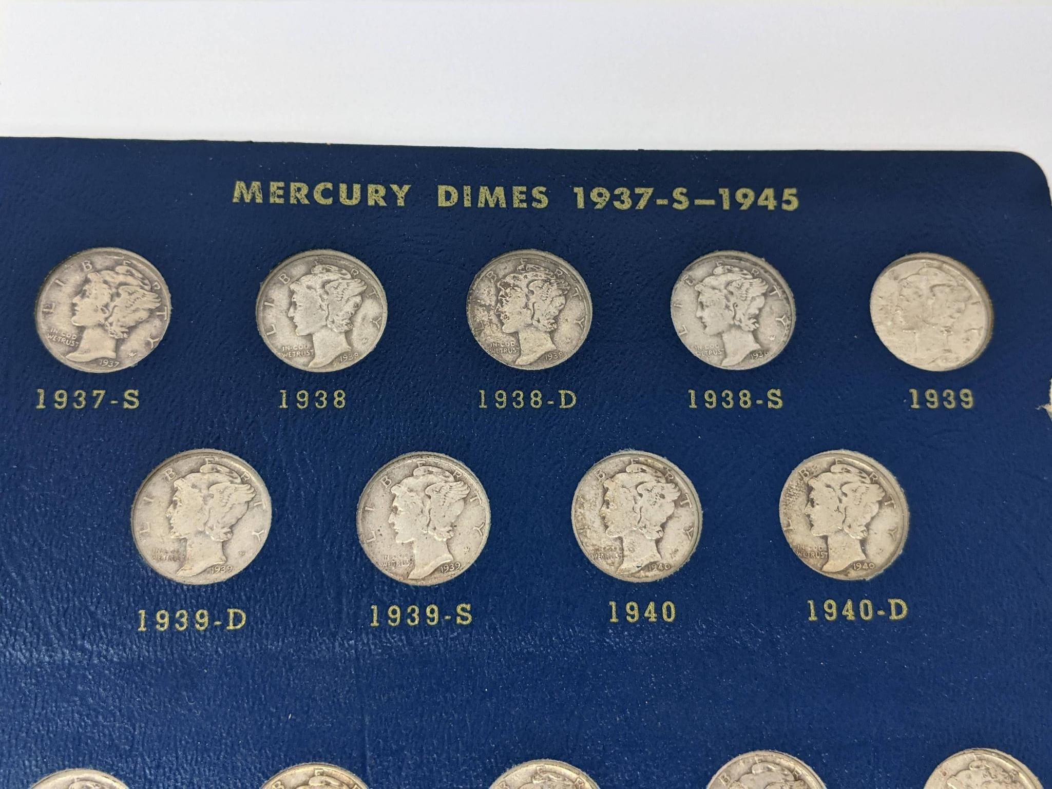 Mercury Dimes 1924-45S Complete, G-AU