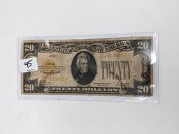 $20 1928 Gold Note G, with Tear