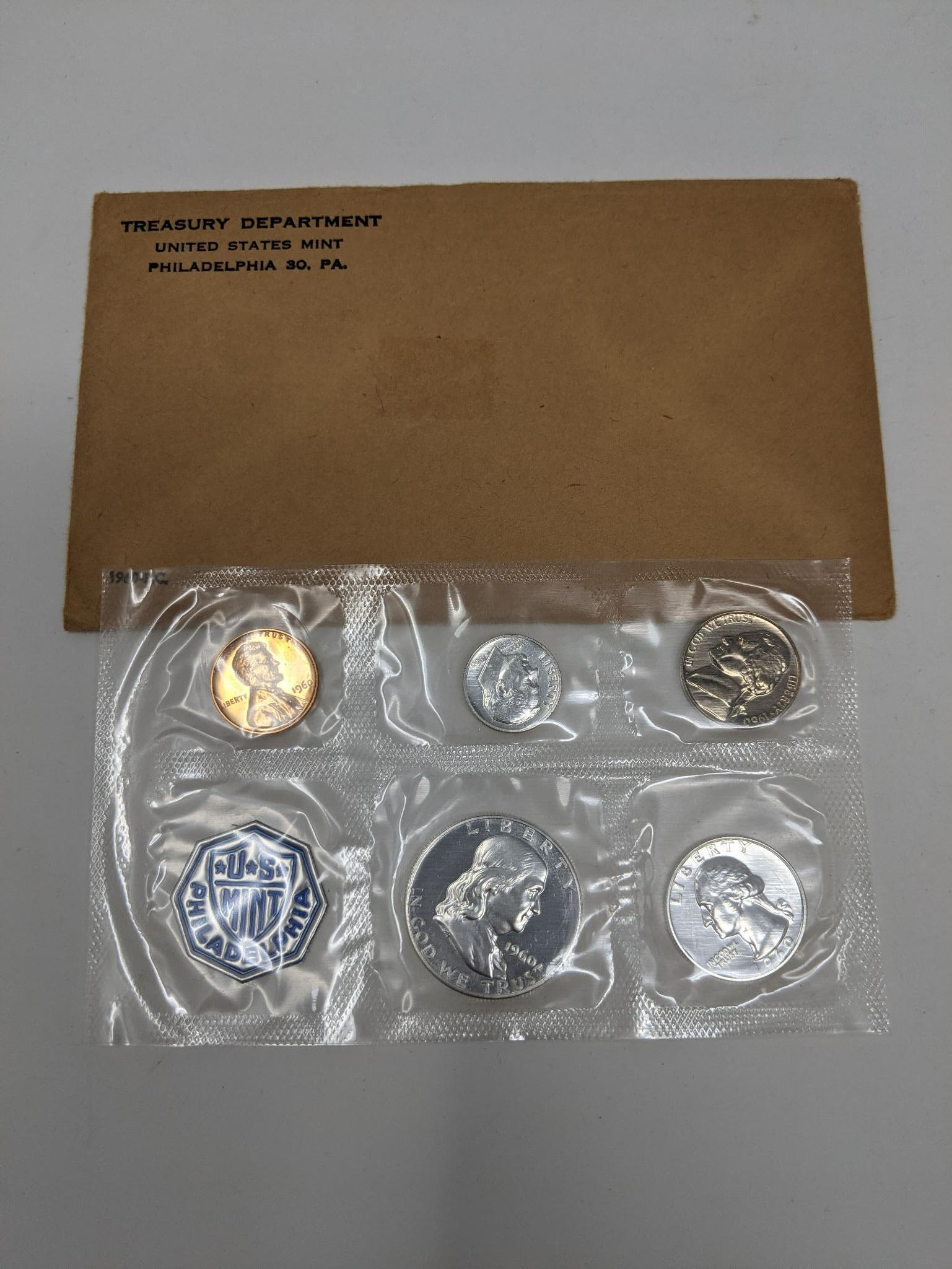 1959 Proof Set, No Envelope and (2) 1960 Proof Sets