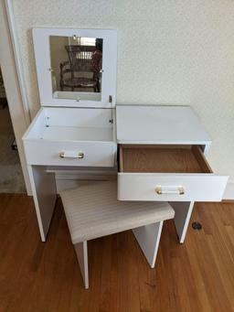 White Vanity with Bench