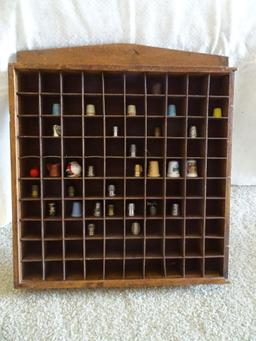 Knick knack Shelf with Thimble Collection