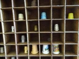 Knick knack Shelf with Thimble Collection