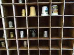 Knick knack Shelf with Thimble Collection