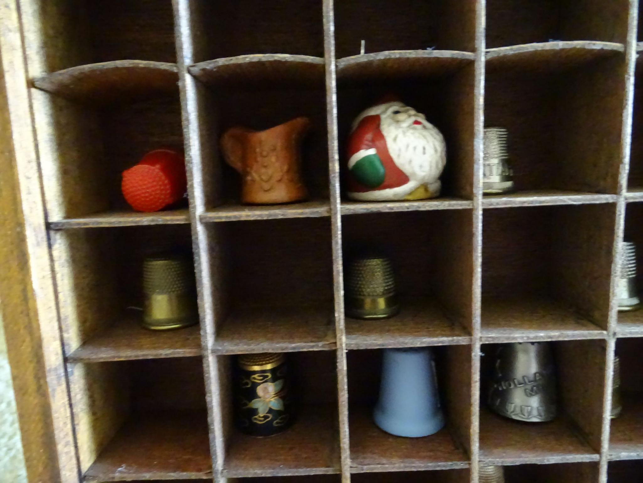 Knick knack Shelf with Thimble Collection