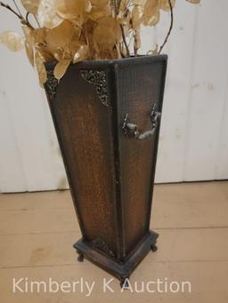 Wooden Umbrella Stand with Faux Alligator Finish