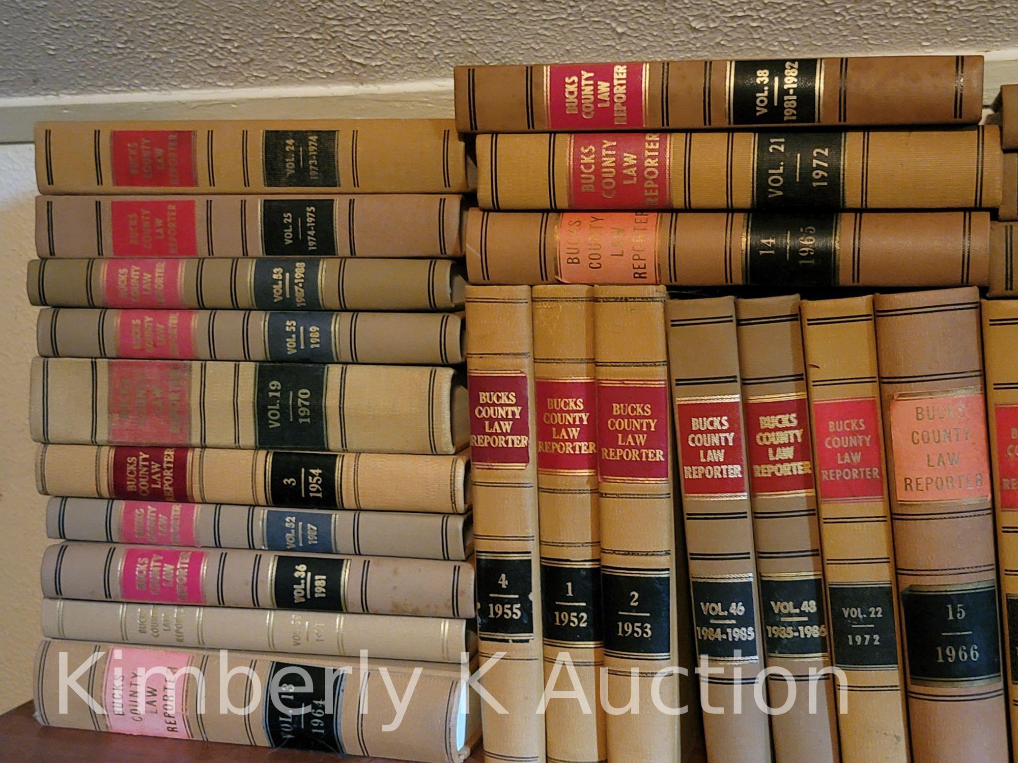 Bucks County Law Reporter- Approx. 54 Volumes, Entire Top Shelf