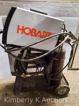 Hobart Welder "Handler 140", 110 Volt, Wire Feed Welder with Rolling Cart and Bottle