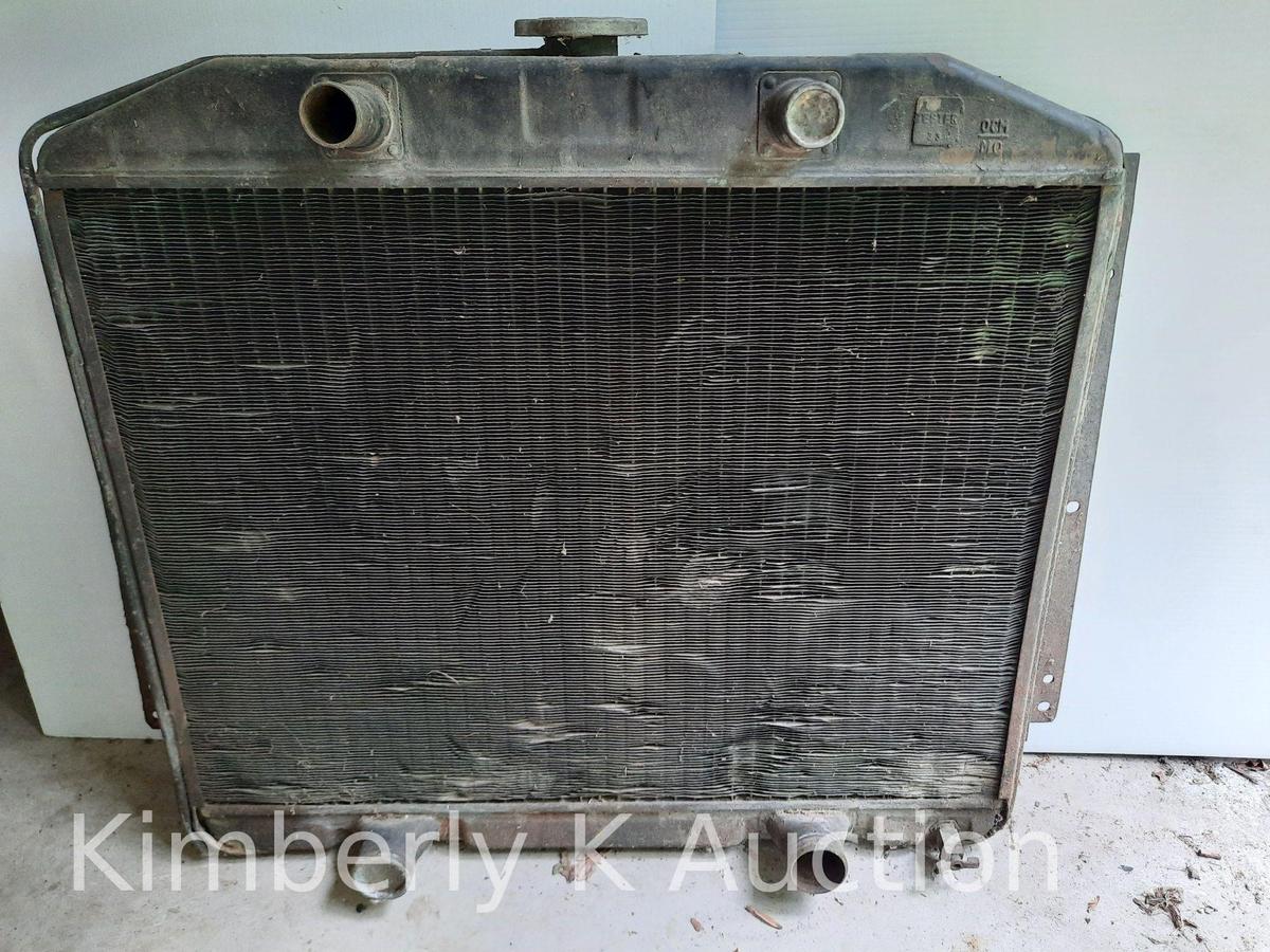 Auto Radiator- Possibly from Early V8 Ford Truck, 26" W x 24" H without the Ears