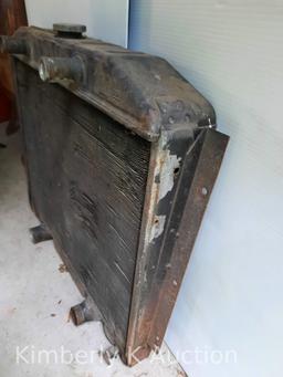 Auto Radiator- Possibly from Early V8 Ford Truck, 26" W x 24" H without the Ears