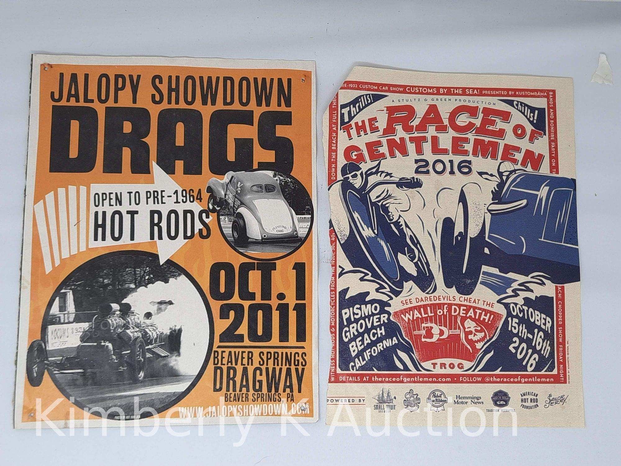 5 Ephemera Items- Atlantic Stocks, Drag Advertisements, Firehouse Registration