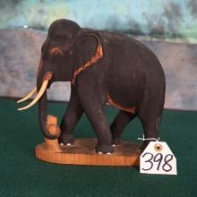 Wood Carved Elephant Statue from India