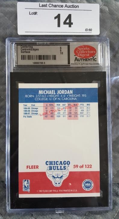 Michael Jordan 1987-88 Fleer #59 SCD 7.5