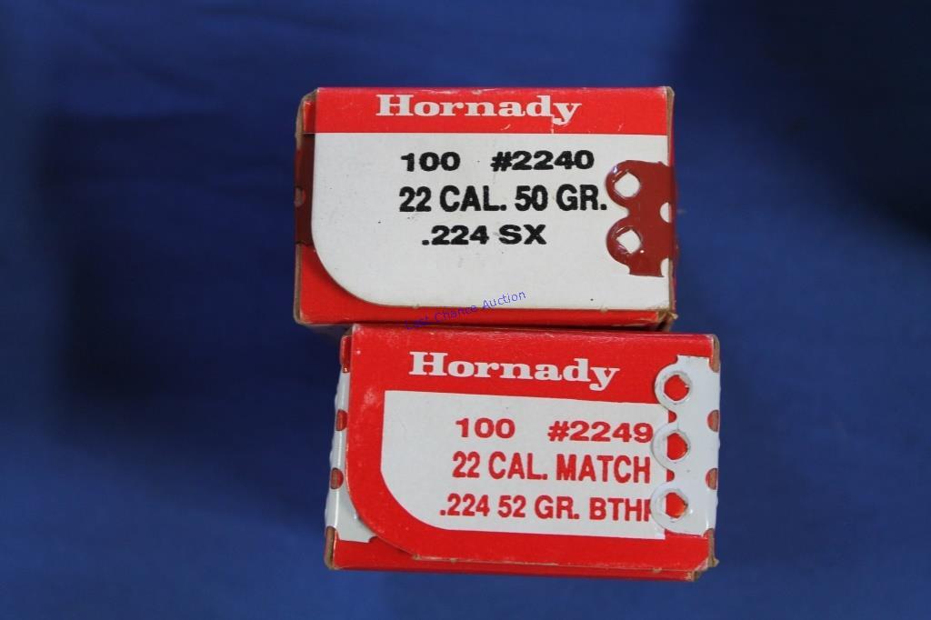 2 partial boxes of Hornady .22cal .224 Lead