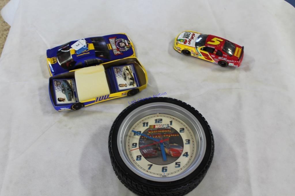 Nascar Clock with Terry Labonte Car and Cards