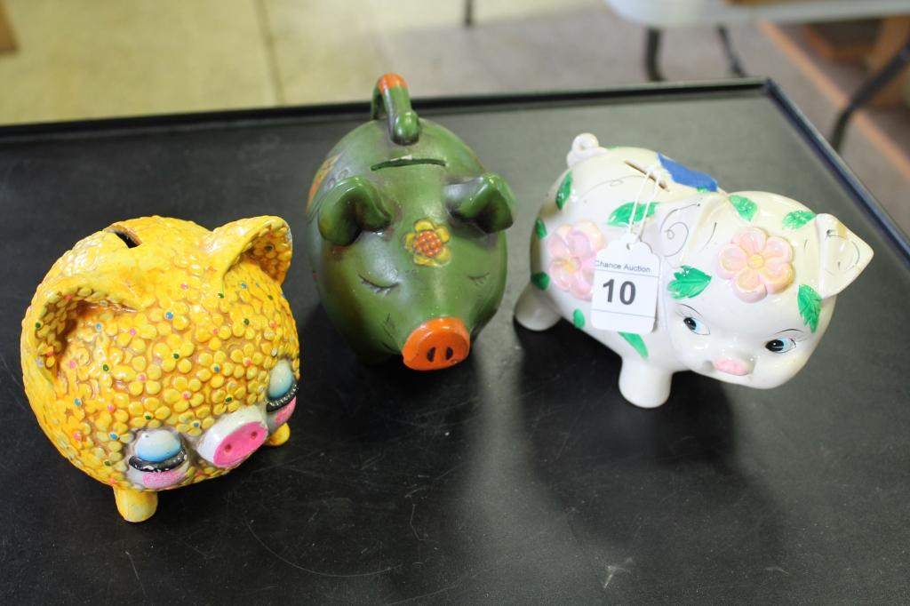 Lot of 3 Piggy Banks