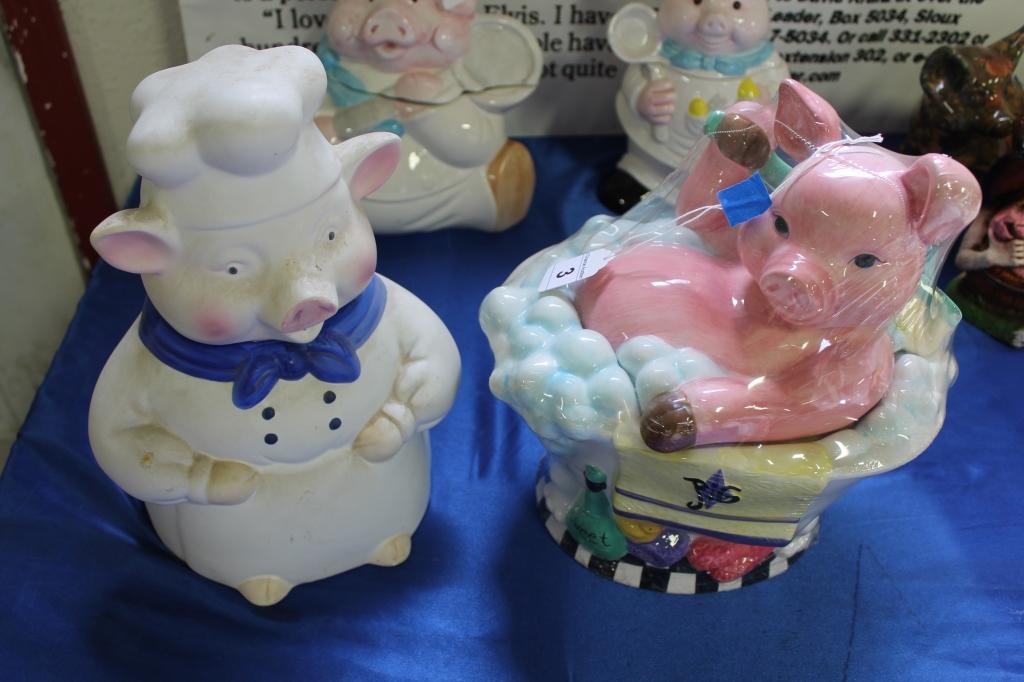 2X-Ceramic Pig Cookie Jars