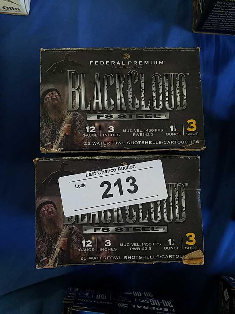 2X-25ct Federal Black Cloud 3in 3shot 12ga