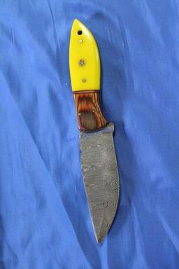 Custom Wood/Resin Handle 4" Damascus Knife
