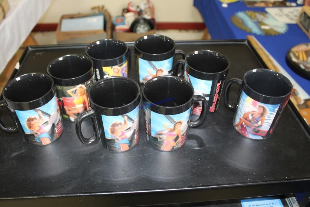 Lot of 8 1989 Snap On Tool Plastic Coffee Mug