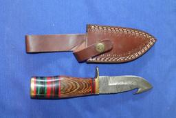 4 Inch Damascus Steel Blade w/ Wooden Handle